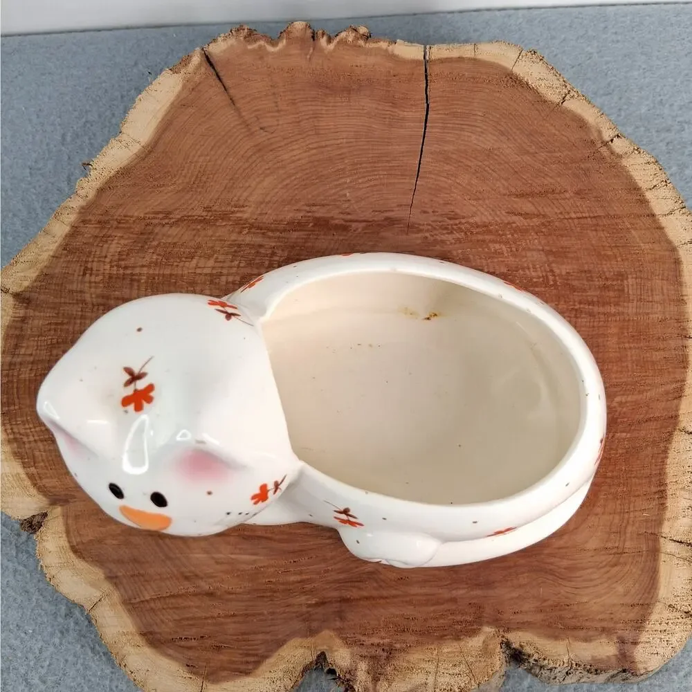 Vintage Josef Original Cat Planter Scrubby Sponge Holder Ceramic